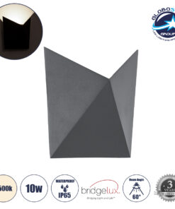 GloboStar® STEALTH 60522 Φωτιστικό Τοίχου – Απλίκα Αρχιτεκτονικού Φωτισμού Εσωτερικού/Εξωτερικού Χώρου Up or Down LED 10W 1100lm 60° AC220-240V Αδιάβροχο IP65 – Σώμα Αλουμινίου & Tempered Glass – Μ17 x Π17 x Υ7.5cm – Φυσικό Λευκό 4500K – Γκρι Ανθρακί – Bridgelux Chip – 5 Years Warranty