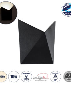 GloboStar® STEALTH 60523 Φωτιστικό Τοίχου – Απλίκα Αρχιτεκτονικού Φωτισμού Εσωτερικού/Εξωτερικού Χώρου Up or Down LED 10W 1100lm 60° AC220-240V Αδιάβροχο IP65 – Σώμα Αλουμινίου & Tempered Glass – Μ17 x Π17 x Υ7.5cm – Φυσικό Λευκό 4500K – Μαύρο – Bridgelux Chip – 5 Years Warranty