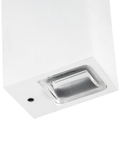 GloboStar® LINOR 60527 Φωτιστικό Τοίχου – Απλίκα Αρχιτεκτονικού Φωτισμού Εσωτερικού/Εξωτερικού Χώρου Up & Down LED 10W 1000lm 60° AC220-240V Αδιάβροχο IP65 – Σώμα Αλουμινίου & Tempered Glass – Μ12.5 x Π6 x Υ4cm – Θερμό Λευκό 2700K – Λευκό – Bridgelux Chip – 5 Years Warranty