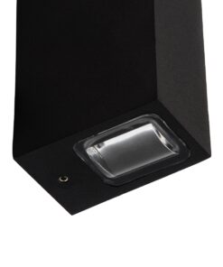 GloboStar® LINOR 60529 Φωτιστικό Τοίχου – Απλίκα Αρχιτεκτονικού Φωτισμού Εσωτερικού/Εξωτερικού Χώρου Up & Down LED 10W 1000lm 60° AC220-240V Αδιάβροχο IP65 – Σώμα Αλουμινίου & Tempered Glass – Μ12.5 x Π6 x Υ4cm – Θερμό Λευκό 2700K – Μαύρο – Bridgelux Chip – 5 Years Warranty