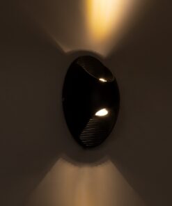 GloboStar® JEREMY 60532 Φωτιστικό Τοίχου – Απλίκα Αρχιτεκτονικού Φωτισμού Εσωτερικού/Εξωτερικού Χώρου Up & Down LED 10W 1000lm 60° AC220-240V Αδιάβροχο IP65 – Σώμα Αλουμινίου & Tempered Glass – Μ16 x Π10 x Υ7cm – Θερμό Λευκό 2700K – Μαύρο – Bridgelux Chip – 5 Years Warranty