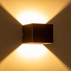 GloboStar® CIRCOA 60534 Φωτιστικό Τοίχου – Απλίκα Αρχιτεκτονικού Φωτισμού Εσωτερικού/Εξωτερικού Χώρου Up & Down LED 10W 1056lm 60° AC 220-240V IP44 Μ10 x Π8 x Υ10cm – Θερμό Λευκό 2700K – Γκρι Ανθρακί – Bridgelux Chip – 3 Years Warranty