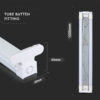 Βάση στήριξης 2xT8 1200mm V-TAC – 6055