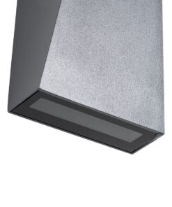 GloboStar® TRIANDE 60552 Φωτιστικό Τοίχου – Απλίκα Αρχιτεκτονικού Φωτισμού Εσωτερικού/Εξωτερικού Χώρου Up & Down LED 10W 1150lm 5° & 60° AC 220-240V Αδιάβροχο IP65 Μ8.5 x Π8.5 x Υ20cm – Θερμό Λευκό 2700K – Γκρι Ανθρακί – Bridgelux Chip – 3 Χρόνια Εγγύηση