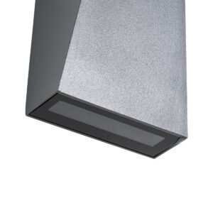 GloboStar® TRIANDE 60552 Φωτιστικό Τοίχου – Απλίκα Αρχιτεκτονικού Φωτισμού Εσωτερικού/Εξωτερικού Χώρου Up & Down LED 10W 1150lm 5° & 60° AC 220-240V Αδιάβροχο IP65 Μ8.5 x Π8.5 x Υ20cm – Θερμό Λευκό 2700K – Γκρι Ανθρακί – Bridgelux Chip – 3 Χρόνια Εγγύηση