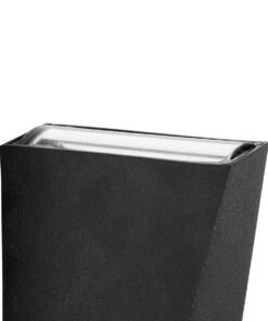 GloboStar® TRIANDE 60553 Φωτιστικό Τοίχου – Απλίκα Αρχιτεκτονικού Φωτισμού Εσωτερικού/Εξωτερικού Χώρου Up & Down LED 10W 1150lm 5° & 60° AC 220-240V Αδιάβροχο IP65 Μ8.5 x Π8.5 x Υ20cm – Θερμό Λευκό 2700K – Μαύρο – Bridgelux Chip – 3 Χρόνια Εγγύηση