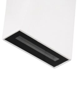 GloboStar® TRIANDE 60554 Φωτιστικό Τοίχου – Απλίκα Αρχιτεκτονικού Φωτισμού Εσωτερικού/Εξωτερικού Χώρου Up & Down LED 10W 1200lm 5° & 60° AC 220-240V IP65 Μ8.5 x Π8.5 x Υ20cm – Φυσικό Λευκό 4500K – Λευκό Αλουμίνιο – Bridgelux Chip – 3 Χρόνια Εγγύηση