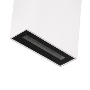 GloboStar® TRIANDE 60554 Φωτιστικό Τοίχου – Απλίκα Αρχιτεκτονικού Φωτισμού Εσωτερικού/Εξωτερικού Χώρου Up & Down LED 10W 1200lm 5° & 60° AC 220-240V IP65 Μ8.5 x Π8.5 x Υ20cm – Φυσικό Λευκό 4500K – Λευκό Αλουμίνιο – Bridgelux Chip – 3 Χρόνια Εγγύηση