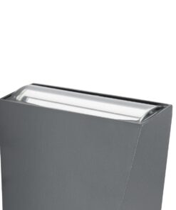 GloboStar® TRIANDE 60555 Φωτιστικό Τοίχου – Απλίκα Αρχιτεκτονικού Φωτισμού Εσωτερικού/Εξωτερικού Χώρου Up & Down LED 10W 1200lm 5° & 60° AC 220-240V IP65 Μ8.5 x Π8.5 x Υ20cm – Φυσικό Λευκό 4500K – Γκρι Αλουμίνιο – Bridgelux Chip – 3 Χρόνια Εγγύηση