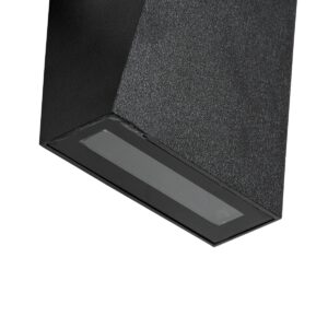 GloboStar® TRIANDE 60556 Φωτιστικό Τοίχου – Απλίκα Αρχιτεκτονικού Φωτισμού Εσωτερικού/Εξωτερικού Χώρου Up & Down LED 10W 1200lm 5° & 60° AC 220-240V IP65 Μ8.5 x Π8.5 x Υ20cm – Φυσικό Λευκό 4500K – Μαύρο Αλουμίνιο – Bridgelux Chip – 3 Χρόνια Εγγύηση