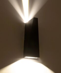 GloboStar® TRIANDE 60556 Φωτιστικό Τοίχου – Απλίκα Αρχιτεκτονικού Φωτισμού Εσωτερικού/Εξωτερικού Χώρου Up & Down LED 10W 1200lm 5° & 60° AC 220-240V IP65 Μ8.5 x Π8.5 x Υ20cm – Φυσικό Λευκό 4500K – Μαύρο Αλουμίνιο – Bridgelux Chip – 3 Χρόνια Εγγύηση