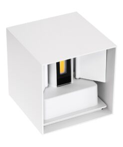 GloboStar® AXIS-S 60560 Φωτιστικό Τοίχου – Απλίκα Αρχιτεκτονικού Φωτισμού Εσωτερικού/Εξωτερικού Χώρου Up & Down LED 10W 1150lm 10 έως 60° AC 220-240V Αδιάβροχο IP65 Μ10 x Π10 x Υ10cm – Θερμό Λευκό 2700K – Λευκό – Bridgelux Chip – 3 Years Warranty