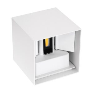 GloboStar® AXIS-S 60560 Φωτιστικό Τοίχου – Απλίκα Αρχιτεκτονικού Φωτισμού Εσωτερικού/Εξωτερικού Χώρου Up & Down LED 10W 1150lm 10 έως 60° AC 220-240V Αδιάβροχο IP65 Μ10 x Π10 x Υ10cm – Θερμό Λευκό 2700K – Λευκό – Bridgelux Chip – 3 Years Warranty
