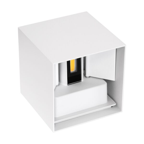 GloboStar® AXIS-S 60560 Φωτιστικό Τοίχου – Απλίκα Αρχιτεκτονικού Φωτισμού Εσωτερικού/Εξωτερικού Χώρου Up & Down LED 10W 1150lm 10 έως 60° AC 220-240V Αδιάβροχο IP65 Μ10 x Π10 x Υ10cm – Θερμό Λευκό 2700K – Λευκό – Bridgelux Chip – 3 Years Warranty