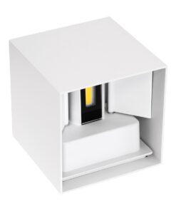 GloboStar® AXIS-S 60563 Φωτιστικό Τοίχου – Απλίκα Αρχιτεκτονικού Φωτισμού Εσωτερικού/Εξωτερικού Χώρου Up & Down LED 10W 1200lm 10 έως 60° AC 220-240V Αδιάβροχο IP65 Μ10 x Π10 x Υ10cm – Φυσικό Λευκό 4500K – Λευκό – Bridgelux Chip – 3 Years Warranty