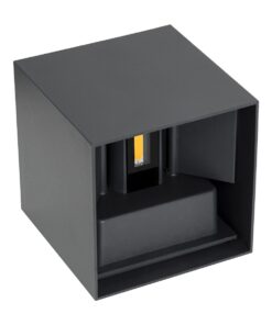 GloboStar® AXIS-S 60564 Φωτιστικό Τοίχου – Απλίκα Αρχιτεκτονικού Φωτισμού Εσωτερικού/Εξωτερικού Χώρου Up & Down LED 10W 1200lm 10 έως 60° AC 220-240V Αδιάβροχο IP65 Μ10 x Π10 x Υ10cm – Φυσικό Λευκό 4500K – Γκρι Ανθρακί- Bridgelux Chip – 3 Years Warranty