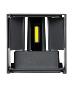 GloboStar® AXIS-S 60567 Φωτιστικό Τοίχου – Απλίκα Αρχιτεκτονικού Φωτισμού Εσωτερικού/Εξωτερικού Χώρου Up & Down LED 10W 1250lm 10 έως 60° AC 220-240V Αδιάβροχο IP65 Μ10 x Π10 x Υ10cm – Ψυχρό Λευκό 6000K – Γκρι Ανθρακί – Bridgelux Chip – 3 Χρόνια Εγγύηση