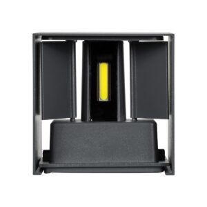 GloboStar® AXIS-S 60567 Φωτιστικό Τοίχου – Απλίκα Αρχιτεκτονικού Φωτισμού Εσωτερικού/Εξωτερικού Χώρου Up & Down LED 10W 1250lm 10 έως 60° AC 220-240V Αδιάβροχο IP65 Μ10 x Π10 x Υ10cm – Ψυχρό Λευκό 6000K – Γκρι Ανθρακί – Bridgelux Chip – 3 Χρόνια Εγγύηση