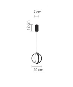 InLight Κρεμαστό φωτιστικό LED 16W 3000K σε μαύρη απόχρωση D:20cm (6057-BL)