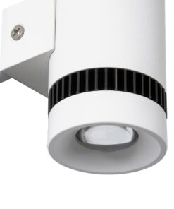 GloboStar® CANNONAL 60575 Φωτιστικό Τοίχου – Απλίκα Αρχιτεκτονικού Φωτισμού Εσωτερικού Χώρου Up & Down LED 10W 1150lm 30° AC 220-240V IP20 Μ5 x Π6.5 x Υ11cm – Θερμό Λευκό 2700K – Λευκό με Μαύρο – Bridgelux Chip – 3 Χρόνια Εγγύηση