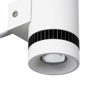 GloboStar® CANNONAL 60575 Φωτιστικό Τοίχου – Απλίκα Αρχιτεκτονικού Φωτισμού Εσωτερικού Χώρου Up & Down LED 10W 1150lm 30° AC 220-240V IP20 Μ5 x Π6.5 x Υ11cm – Θερμό Λευκό 2700K – Λευκό με Μαύρο – Bridgelux Chip – 3 Χρόνια Εγγύηση