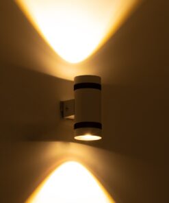 GloboStar® CANNONAL 60575 Φωτιστικό Τοίχου – Απλίκα Αρχιτεκτονικού Φωτισμού Εσωτερικού Χώρου Up & Down LED 10W 1150lm 30° AC 220-240V IP20 Μ5 x Π6.5 x Υ11cm – Θερμό Λευκό 2700K – Λευκό με Μαύρο – Bridgelux Chip – 3 Χρόνια Εγγύηση