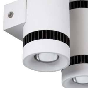 GloboStar® CANNONAL 60578 Φωτιστικό Τοίχου – Απλίκα Αρχιτεκτονικού Φωτισμού Εσωτερικού Χώρου Up & Down LED 20W 2300lm 30° AC 220-240V IP20 Μ12 x Π6.5 x Υ11cm – Θερμό Λευκό 2700K – Λευκό με Μαύρο – Bridgelux Chip – 3 Χρόνια Εγγύηση