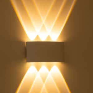 GloboStar® SIXOAD 60584 Φωτιστικό Τοίχου – Απλίκα Αρχιτεκτονικού Φωτισμού Εσωτερικού/Εξωτερικού Χώρου Up & Down LED 18W 2160lm 30° AC 220-240V Αδιάβροχο IP65 Μ17 x Π4 x Υ8cm – Θερμό Λευκό 2700K – Λευκό – Bridgelux Chip – 3 Years Warranty
