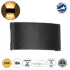 GloboStar® SIXOAD 60586 Φωτιστικό Τοίχου – Απλίκα Αρχιτεκτονικού Φωτισμού Εσωτερικού/Εξωτερικού Χώρου Up & Down LED 18W 2160lm 30° AC 220-240V Αδιάβροχο IP65 Μ17 x Π4 x Υ8cm – Θερμό Λευκό 2700K – Μαύρο – Bridgelux Chip – 3 Years Warranty