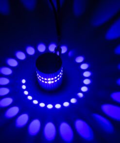 GloboStar® STAINS 60596 Φωτιστικό Τοίχου – Απλίκα Αρχιτεκτονικού Φωτισμού Εσωτερικού Χώρου LED 5W 300lm 360° AC 220-240V IP44 Φ5.5 x Υ7cm – Μπλε – Νίκελ Ματ – Bridgelux Chip – 3 Χρόνια Εγγύηση