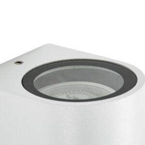 GloboStar® MURANO 60605 Φωτιστικό Τοίχου – Απλίκα Αρχιτεκτονικού Φωτισμού Εξωτερικού Χώρου Up or Down Αλουμινίου με Ντουί 1 x GU10 AC 220-240V Αδιάβροχο IP65 Μ8 x Π8 x Υ7cm – Λευκό – 5 Years Warranty