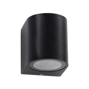 GloboStar® MURANO 60607 Φωτιστικό Τοίχου – Απλίκα Αρχιτεκτονικού Φωτισμού Εξωτερικού Χώρου Up or Down Αλουμινίου με Ντουί 1 x GU10 AC 220-240V Αδιάβροχο IP65 Μ8 x Π8 x Υ7cm – Μαύρο  – 5 Years Warranty