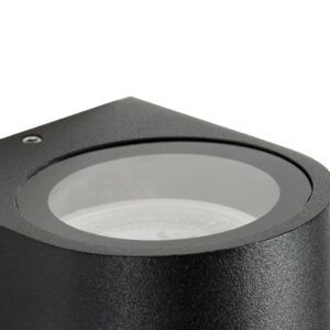 GloboStar® MURANO 60607 Φωτιστικό Τοίχου – Απλίκα Αρχιτεκτονικού Φωτισμού Εξωτερικού Χώρου Up or Down Αλουμινίου με Ντουί 1 x GU10 AC 220-240V Αδιάβροχο IP65 Μ8 x Π8 x Υ7cm – Μαύρο  – 5 Years Warranty