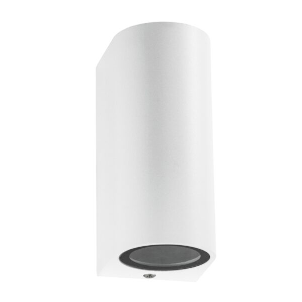 GloboStar® MURANO 60608 Φωτιστικό Τοίχου – Απλίκα Αρχιτεκτονικού Φωτισμού Εξωτερικού Χώρου Up & Down Αλουμινίου με Ντουί 2 x GU10 AC 220-240V Αδιάβροχο IP65 L15 x W8 x H6.8cm – Λευκό – 5 Years Warranty