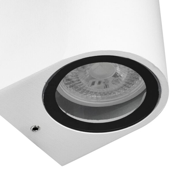 GloboStar® MURANO 60608 Φωτιστικό Τοίχου – Απλίκα Αρχιτεκτονικού Φωτισμού Εξωτερικού Χώρου Up & Down Αλουμινίου με Ντουί 2 x GU10 AC 220-240V Αδιάβροχο IP65 L15 x W8 x H6.8cm – Λευκό – 5 Years Warranty