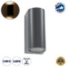 GloboStar® MURANO 60609 Φωτιστικό Τοίχου – Απλίκα Αρχιτεκτονικού Φωτισμού Εξωτερικού Χώρου Up & Down Αλουμινίου με Ντουί 2 x GU10 AC 220-240V Αδιάβροχο IP65 L15 x W8 x H6.8cm – Λευκό – 5 Years Warranty