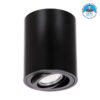GloboStar® AKIRA 60617 Επιφανειακό Κινούμενο Στρόγγυλο Φωτιστικό Σποτ Αλουμινίου με Ντουί GU10 AC 220-240V IP44 Φ8 x Υ10cm – Μαύρο – 5 Years Warranty