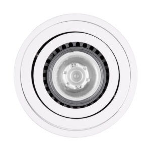 GloboStar® AKIRA 60618 Επιφανειακό Κινούμενο Στρόγγυλο Φωτιστικό Σποτ Αλουμινίου με Ντουί GU10 AC 220-240V IP44 Φ8 x Υ10cm – Λευκό – 5 Years Warranty