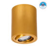 GloboStar® AKIRA 60620 Επιφανειακό Κινούμενο Στρόγγυλο Φωτιστικό Σποτ Αλουμινίου με Ντουί GU10 AC 220-240V IP44 Φ8 x Υ10cm – Χρυσό Βούρτσας – 5 Years Warranty