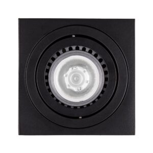 GloboStar® AKIRA 60621 Επιφανειακό Κινούμενο Τετράγωνο Φωτιστικό Σποτ Αλουμινίου με Ντουί GU10 AC 220-240V IP44 Μ8 x Π8 x Υ10cm – Μαύρο – 5 Years Warranty