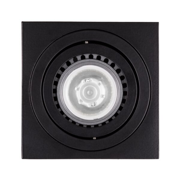 GloboStar® AKIRA 60621 Επιφανειακό Κινούμενο Τετράγωνο Φωτιστικό Σποτ Αλουμινίου με Ντουί GU10 AC 220-240V IP44 Μ8 x Π8 x Υ10cm – Μαύρο – 5 Years Warranty