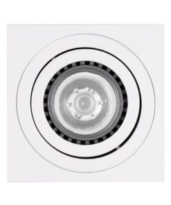 GloboStar® AKIRA 60622 Επιφανειακό Κινούμενο Τετράγωνο Φωτιστικό Σποτ Αλουμινίου με Ντουί GU10 AC 220-240V IP44 Μ8 x Π8 x Υ10cm – Λευκό – 5 Years Warranty