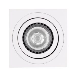 GloboStar® AKIRA 60622 Επιφανειακό Κινούμενο Τετράγωνο Φωτιστικό Σποτ Αλουμινίου με Ντουί GU10 AC 220-240V IP44 Μ8 x Π8 x Υ10cm – Λευκό – 5 Years Warranty