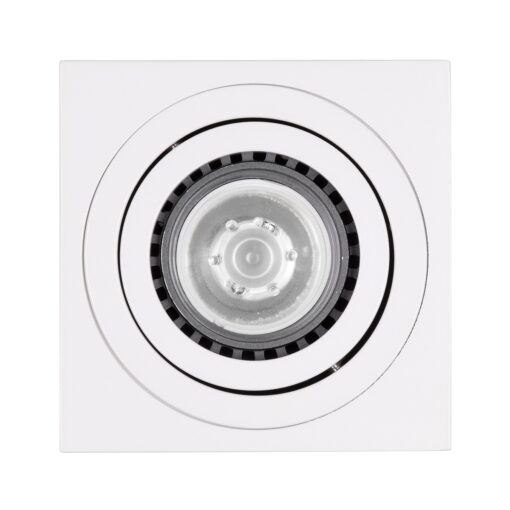 GloboStar® AKIRA 60622 Επιφανειακό Κινούμενο Τετράγωνο Φωτιστικό Σποτ Αλουμινίου με Ντουί GU10 AC 220-240V IP44 Μ8 x Π8 x Υ10cm – Λευκό – 5 Years Warranty