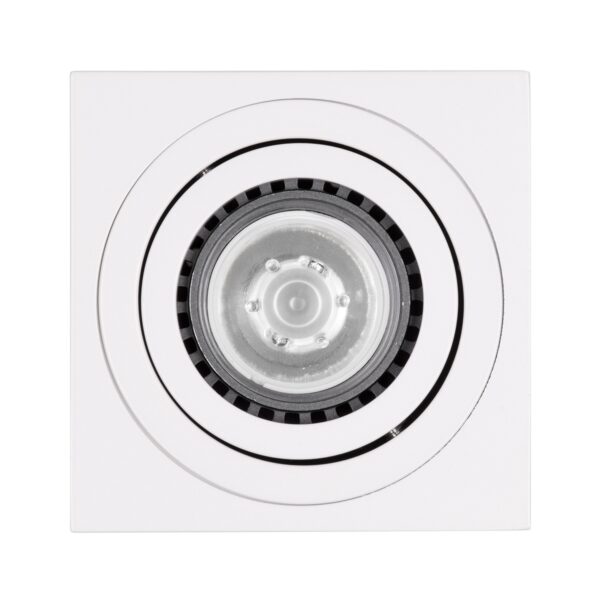 GloboStar® AKIRA 60622 Επιφανειακό Κινούμενο Τετράγωνο Φωτιστικό Σποτ Αλουμινίου με Ντουί GU10 AC 220-240V IP44 Μ8 x Π8 x Υ10cm – Λευκό – 5 Years Warranty