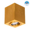 GloboStar® AKIRA 60624 Επιφανειακό Κινούμενο Τετράγωνο Φωτιστικό Σποτ Αλουμινίου με Ντουί GU10 AC 220-240V IP44 Μ8 x Π8 x Υ10cm – Χρυσό Βούρτσας – 5 Years Warranty