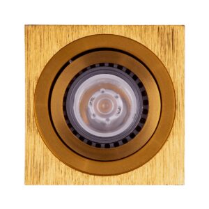 GloboStar® AKIRA 60624 Επιφανειακό Κινούμενο Τετράγωνο Φωτιστικό Σποτ Αλουμινίου με Ντουί GU10 AC 220-240V IP44 Μ8 x Π8 x Υ10cm – Χρυσό Βούρτσας – 5 Years Warranty