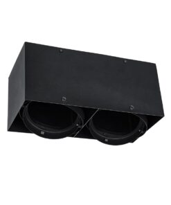 GloboStar® MAGMA 60627 Μοντέρνο Φωτιστικό Οροφής Σποτ Δίφωτο 2 x GU10 IP20 Μαύρο Αλουμίνιο – Μ30 x Π15 x Υ13cm