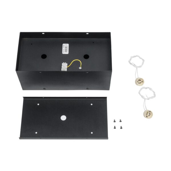 GloboStar® MAGMA 60627 Μοντέρνο Φωτιστικό Οροφής Σποτ Δίφωτο 2 x GU10 IP20 Μαύρο Αλουμίνιο – Μ30 x Π15 x Υ13cm