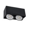 GloboStar® MAGMA 60627 Μοντέρνο Φωτιστικό Οροφής Σποτ Δίφωτο 2 x GU10 IP20 Μαύρο Αλουμίνιο – Μ30 x Π15 x Υ13cm